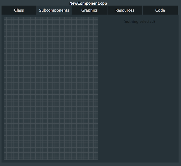 GUI editor subcomponents tab