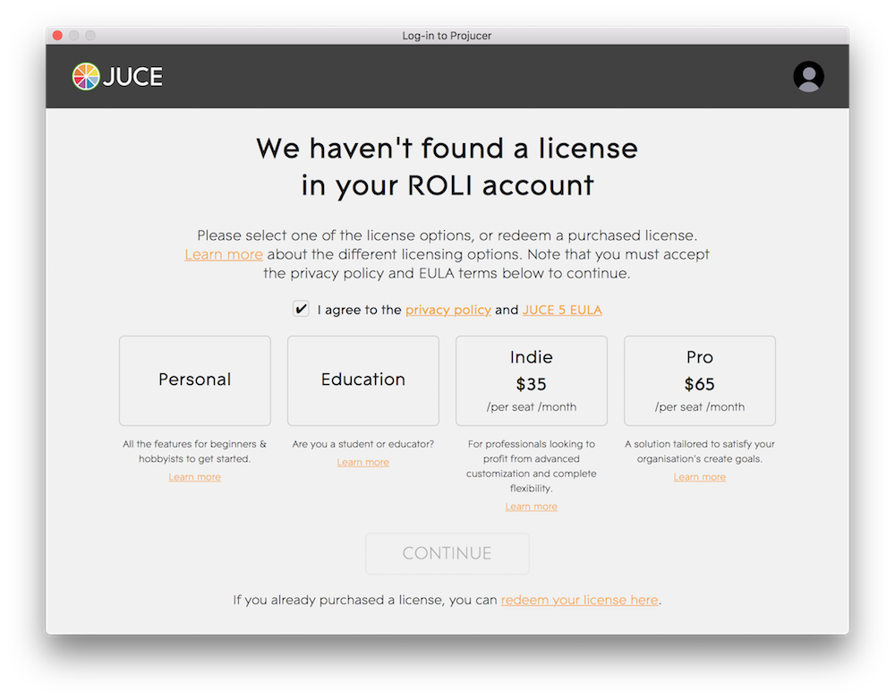 Purchasing a JUCE license